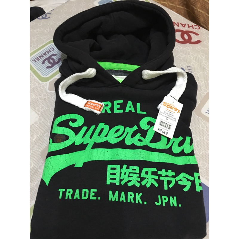 Superdry 黑色帽踢m號#Superdry