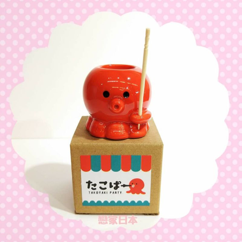 **戀家日本雜貨舖**日本紅章魚造型陶瓷牙籤罐