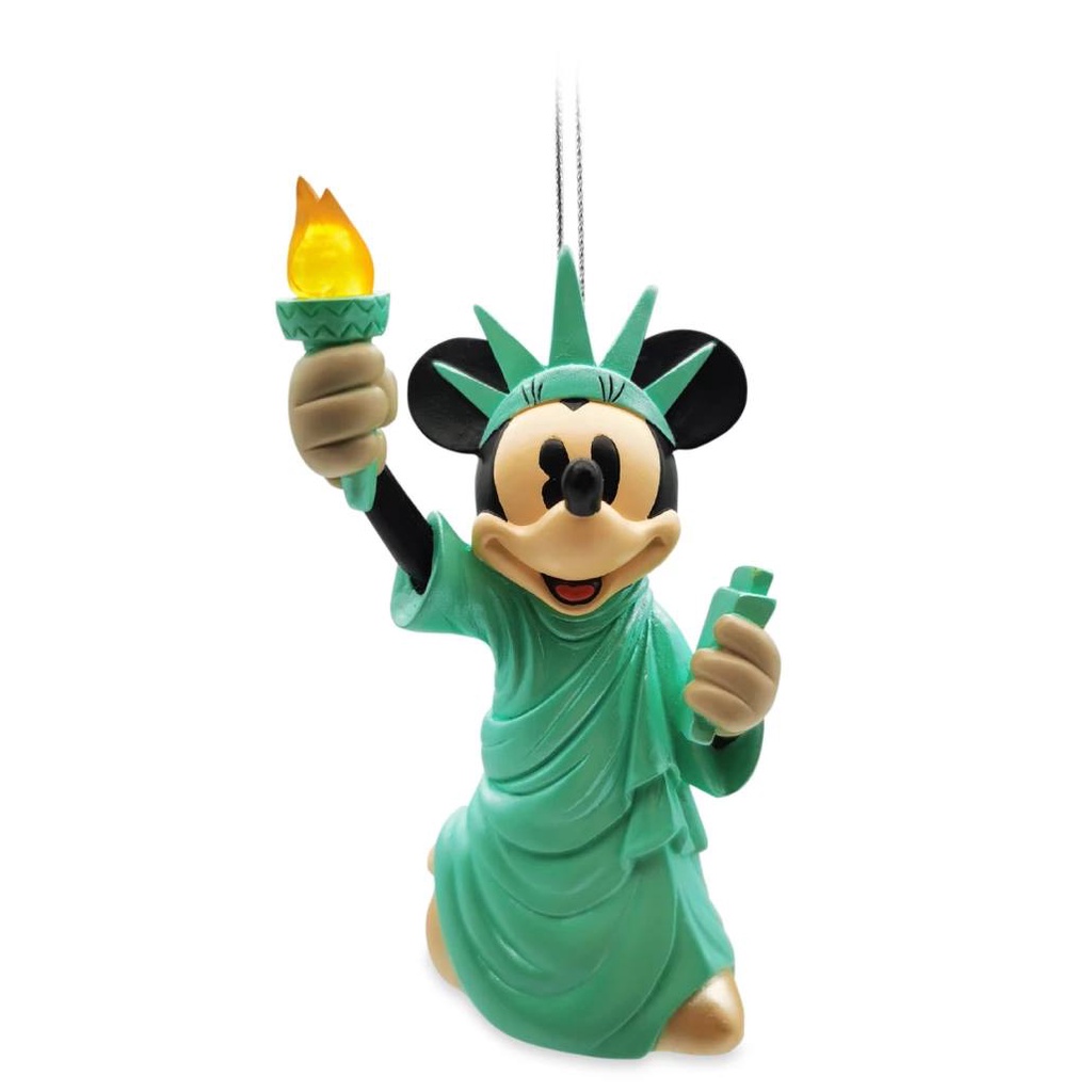 預購❤️正版❤️ 美國迪士尼 聖誕樹 裝飾品 聖誕吊飾 Minnie Mouse 自由女神 火炬會發光 公仔