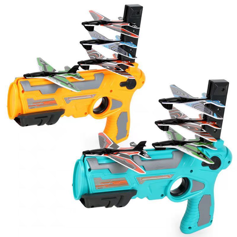 泡沫彈射玩具飛機 兒童戶外玩具男孩手拋迴旋手槍滑翔機模型無需電池ASB環保塑膠遠離3C生日禮物