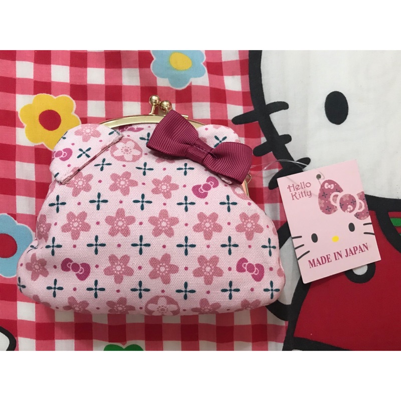 日本製 HELLO KITTY 口金包 零錢包 珠扣包 👛 粉色櫻花🌸 藍色富士山🗻