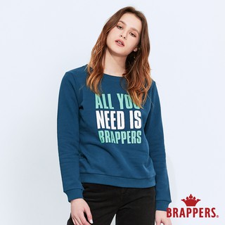 BRAPPERS 女款 all you need is brappers印花T-寶藍