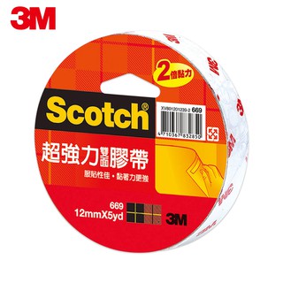 3M Scotch超強力雙面膠帶(12MMx5YD)