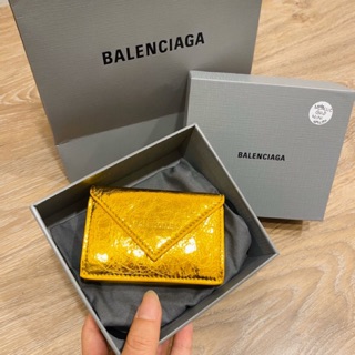 巴黎世家。金色迷你短夾 Balenciaga Papier Mini Wallet