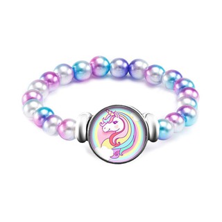 現貨《手環手鏈】兒童獨角獸手鏈手環 unicorn 配飾 ♥ 生日禮物 卡通獨角獸 串珠寶石 ♥ 女童 手鍊 手環 飾品