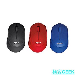 羅技 M330/ SilentPlus 靜音滑鼠(黑.藍.紅)/無線/1000dpi/2.4G/極客GEEK