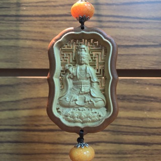 【慈祥】黃楊木 棗木 桃木 觀音菩薩 雙面 吊飾 車掛