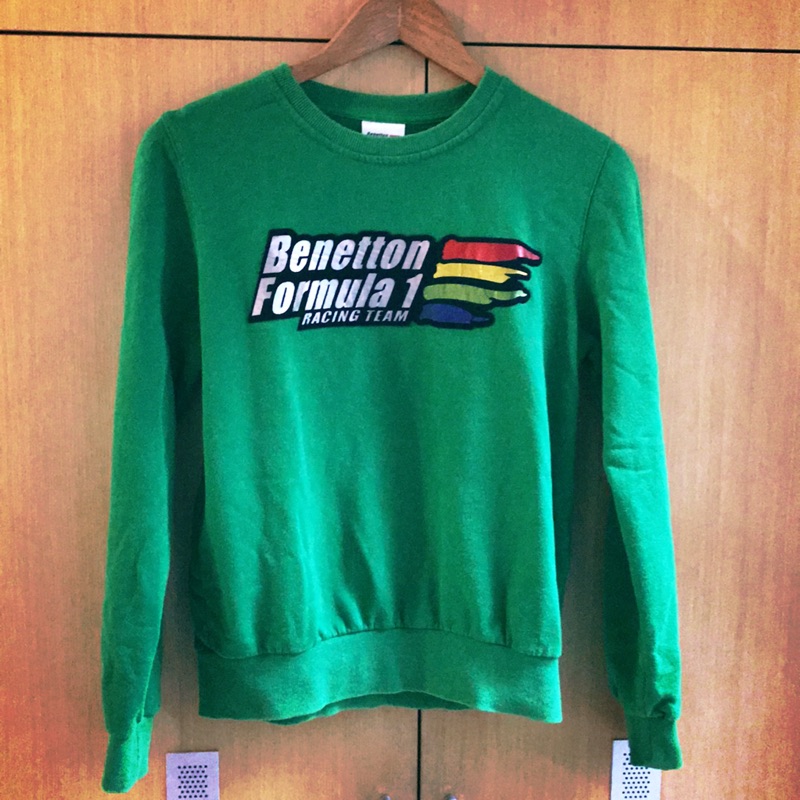 Benetton formula1飽和綠色刷毛上衣