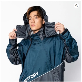 奧德蒙 OUTPERFORM EVO終結者斜開雙拉鍊專利 連身式雨衣 一件式雨衣 藏青色 BRIGHTDAY 臺中倉儲