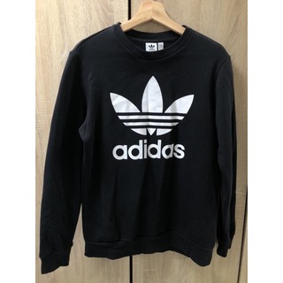 Adidas Originals Trefoil 三葉草 黑 大學T 衛衣