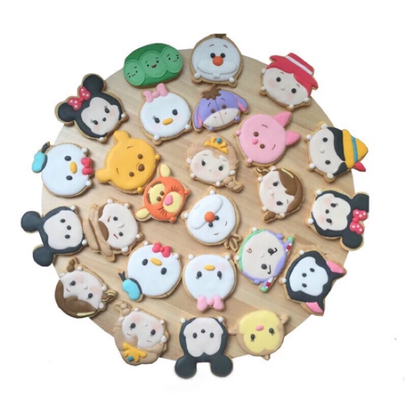 Tsum tsum 35件組 糖霜餅乾。不銹鋼模具 +35組印花模