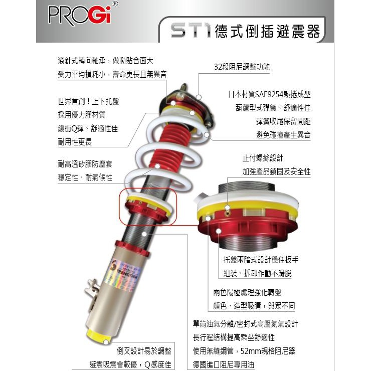 Progi 底盤 德式前後 全倒插避震器 優力膠 頂級避震器 舒適與操控最強版本 蝦皮購物