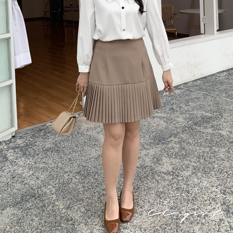 CC-GIRL 韓系百搭造型後鬆緊百褶短裙  －共 2 色－ 適L～5L《 91010 》中大尺碼