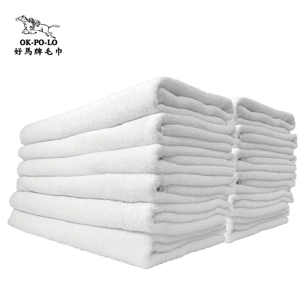 OKPOLO 純白毛巾 33x76cm 12條/組 飯店享受 平價消費 台灣製造 現貨 廠商直送
