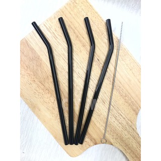 ♛BEING餐具♛仙德曼 彎23cm黑玻璃吸管5件組C1003 玻璃彎吸管 玻璃環保吸管 黑玻璃吸管 咖啡吸管