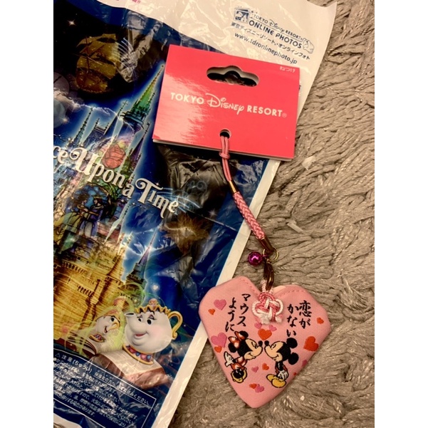 日本代購🇯🇵東京迪士尼 限定 tokyo disney 米奇米妮戀愛御守 手機吊飾 包包掛飾 內有小卡可寫字