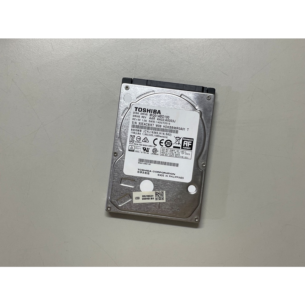 東芝 TOSHIBA MQ01ABD100 2.5吋 5400轉 1T 1TB 8MB 筆電 筆記型 NB 硬碟
