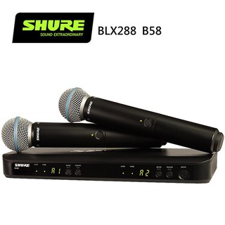 最新款SHURE BLX288 / BETA58 雙手握無線人聲麥克風系統-原廠公司貨