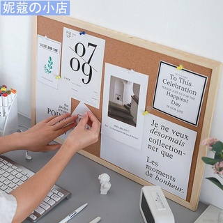 【妮蔻】邊框軟木板留言照片牆 裝飾背景板 軟木留言板 軟木照片牆 留言板裝飾 背景板 桌面收納