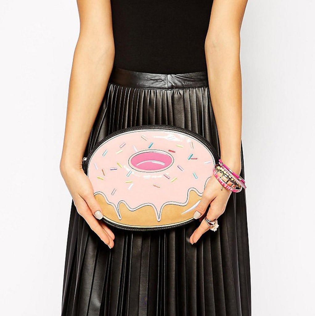 英國 New Look 2D甜甜圈手拿包 歐美時尚收納包 外出包 禮物