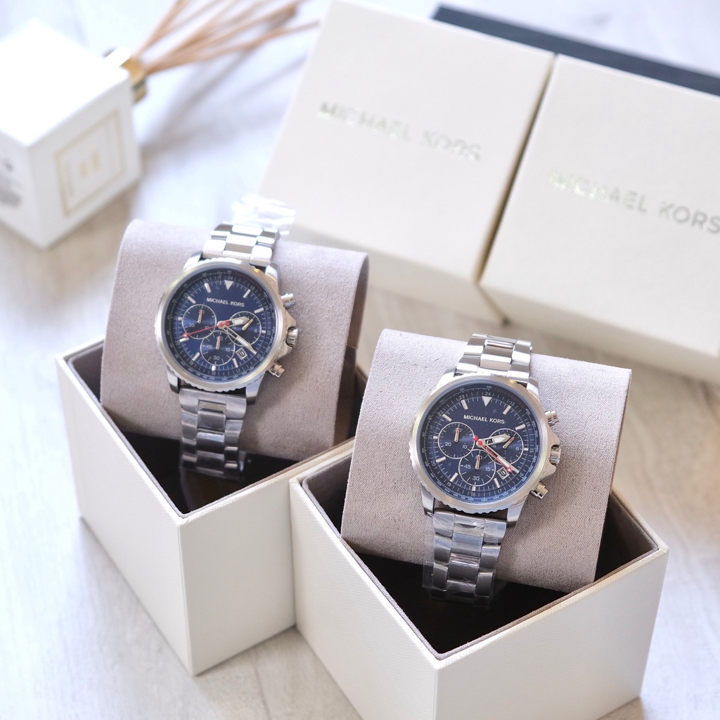 【Ayllon】Michael Kors MK MK8641 不鏽鋼計時 湛藍三眼錶盤 男錶 現貨 錶
