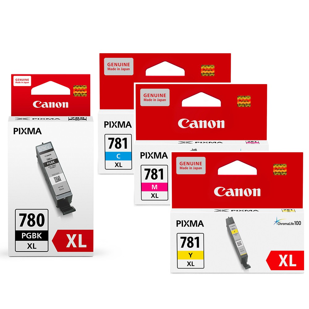 Canon PGI-780XL-BK+CLI-781XL-C/M/Y 原廠高容量墨水匣組合(1黑3彩) 現貨 廠商直送