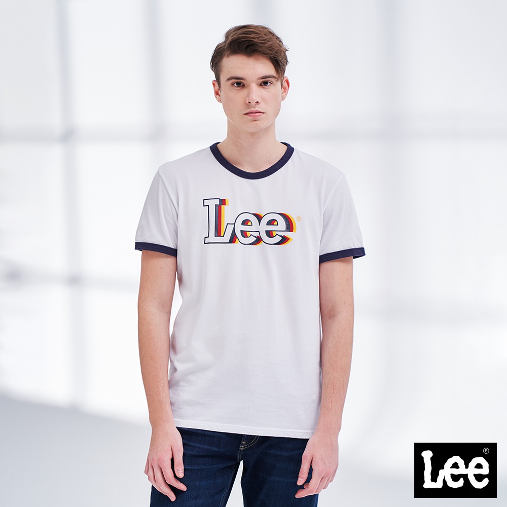 Lee 立體大Logo短袖T恤 男 白 Modern LL210144K14