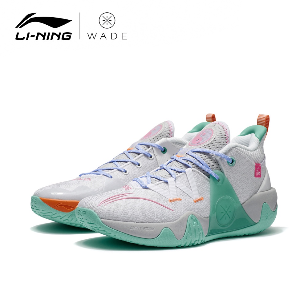 LI-NING 李寧 韋德系列冷血男子支撐穩定籃球鞋 標準白/硬幣灰 ABPS007-1