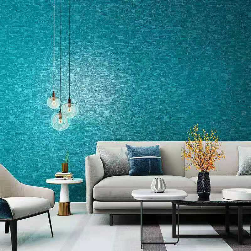 伊伊家 孔雀藍墻紙臥室藍色墨綠色壁紙素色簡約ins電視背景墻壁紙防潮 蝦皮購物
