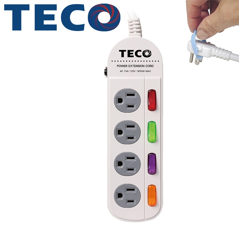 【蝦皮直營特選】TECO 東元 4開4插電源延長線 線長 180/270/360 CM任選 插座 延長線 台灣公司貨