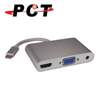 【PCT】USB-C轉HDMI+VGA+Audio分配器(UHV303A-02)