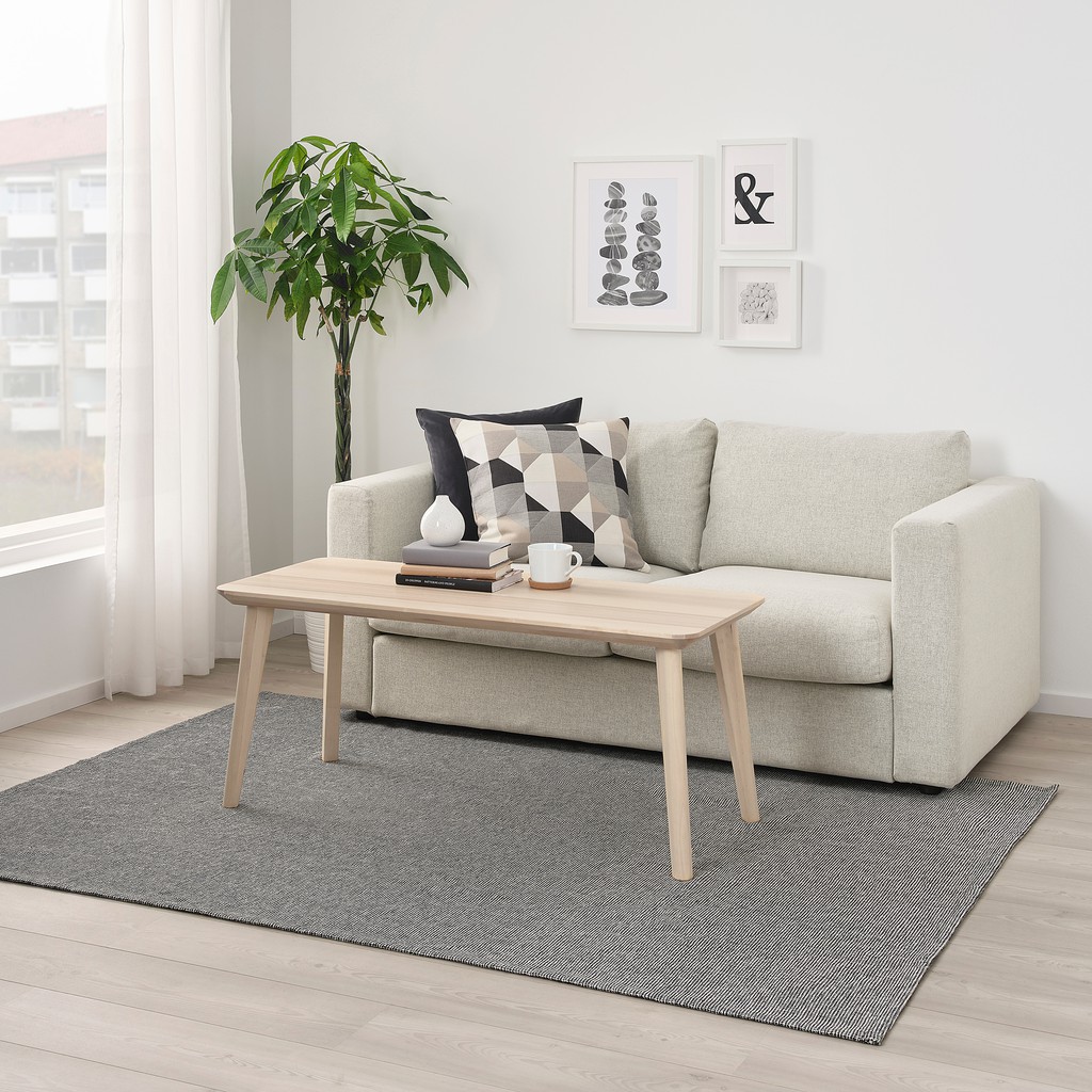 [二手] IKEA宜家 TIPHEDE平織地毯/編織純棉地毯/灰白色/九成新