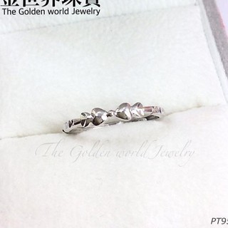 金世界珠寶-PT950蝴蝶結戒指 鉑金 白金 PLATINUM 女友 生日 禮物 送禮 紀念 活動戒圍 (0.51錢)