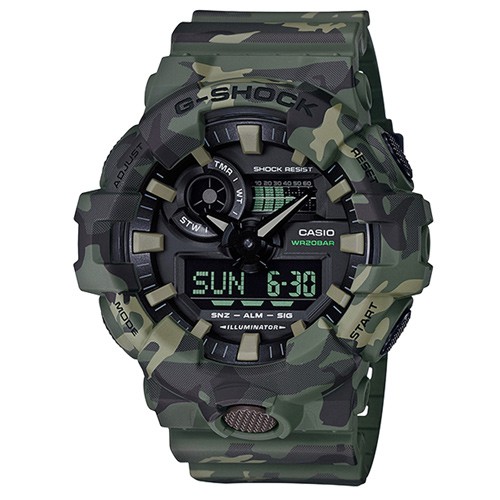 【CASIO】G-SHOCK 多層印刷迷彩叢林腕錶-灌木(GA-700CM-3A)正版宏崑公司貨