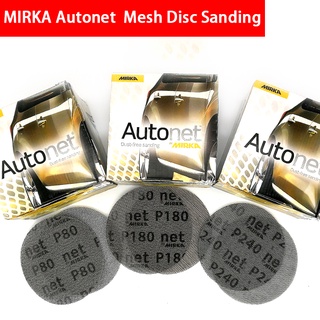 5pcs MIRKA Autonet 3 “-6 ” 砂光網盤 P80 至 P240- 鉤環盤砂紙
