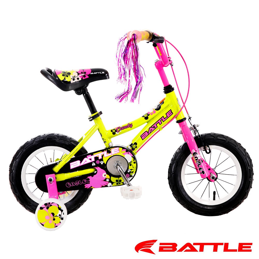 【BATTLE】Eaglets小美鷹12吋高碳鋼兒童三輪車附加輔助輪