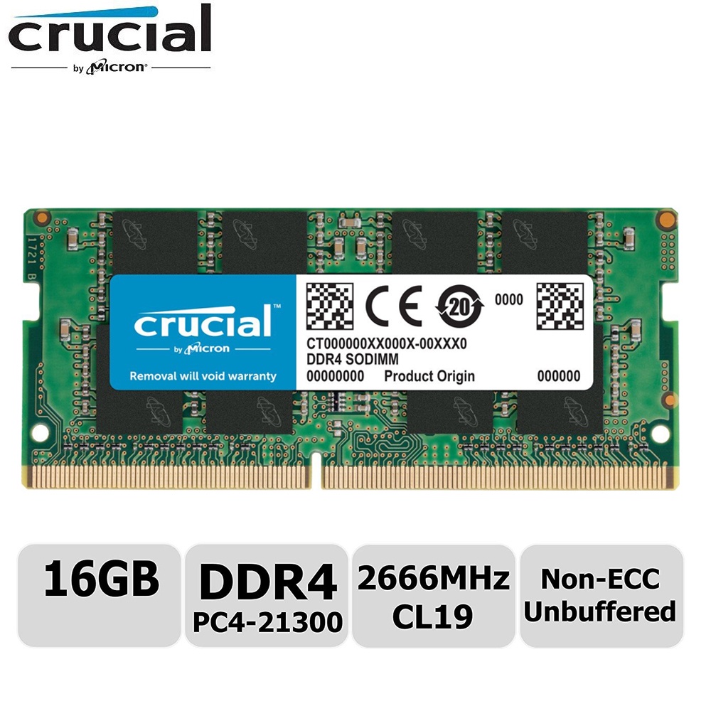 Crucial 英睿達筆記本內存 16GB DDR4 2133mhz 2400mhz 2666mhz 3200MHz