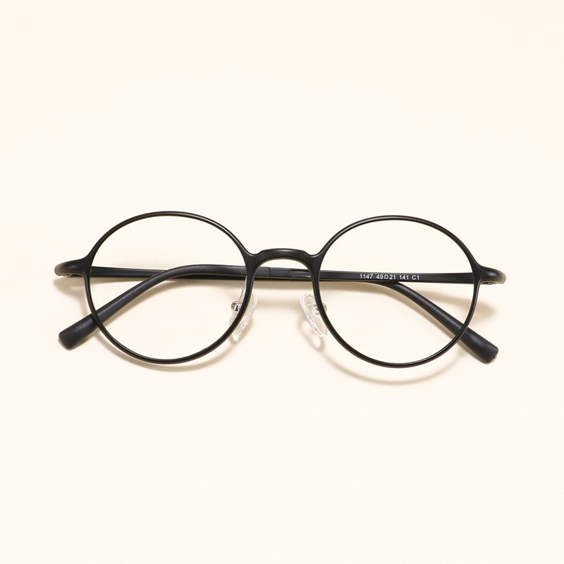 新款超輕鎢碳塑鋼圓形復古鏡架男女款文藝光學眼鏡框