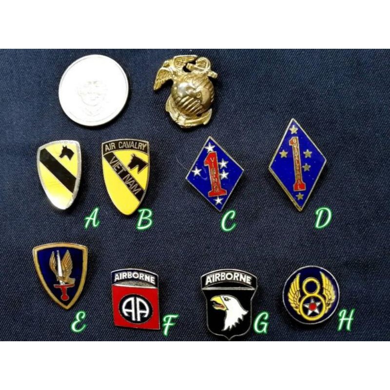 US美軍金屬徽章/陸軍海軍空軍/陸戰隊/101空降師 （一）