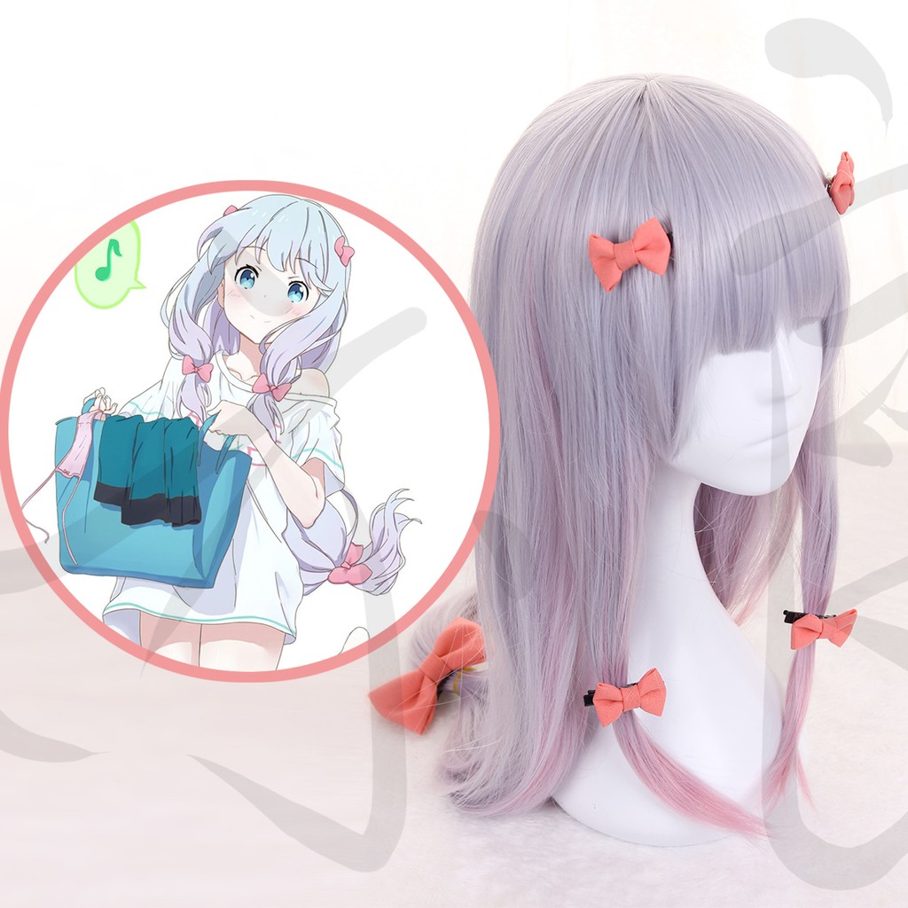Cos Cosplay 假髮 情色漫畫老師和泉紗霧 銀紫混粉角色款 蝦皮購物