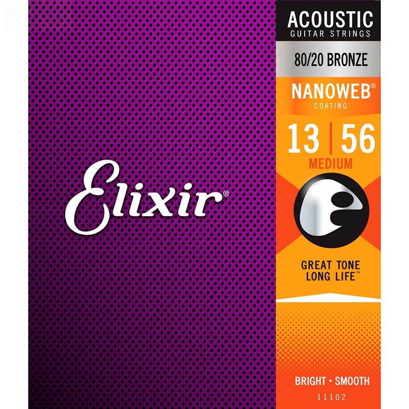 Elixir 民謠吉他弦 11102 NANOWEB 80/20 BRONZE 鋼弦 薄膜 黃銅【黃石樂器】
