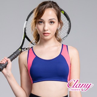 【可蘭霓Clany】 臺灣製顯瘦涼感包覆加大尺碼無鋼圈無感M-Q/2XL運動內衣 活力藍6965-57 舒適透氣