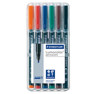 +富福裡+德國 施德樓 STAEDTLER 0.4mm 油性萬用投影筆-B 6色組 MS314WP6
