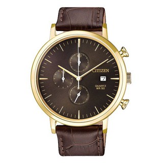 CITIZEN 星辰 三眼羅馬時標 金 中性錶 AN3612-09X【Watch On-line Store】
