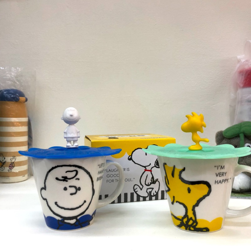 Snoopy史奴比/查理布朗/胡士托 馬克杯&矽膠杯蓋組