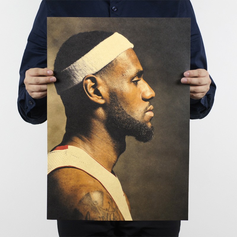 NBA 雷霸龍·詹姆斯 小皇帝 LeBron James 懷舊復古 牛皮紙 海報 壁貼 846