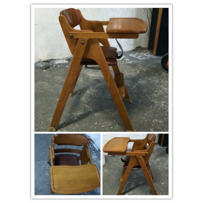 2手木製兒童餐椅