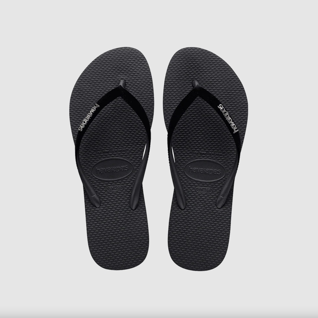 havaianas 哈瓦仕 女款 夾腳拖 Slim Velvet Flip Flops 絲絨拖鞋 黑