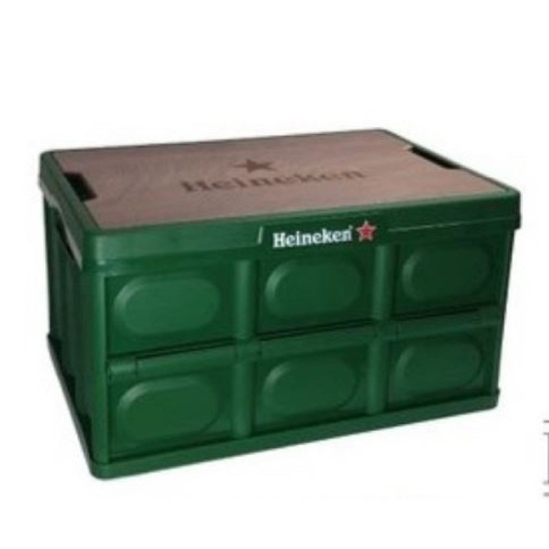 【Heineken 海尼根】 野營收納箱桌/保冰桶 白/綠 收納箱 收納桌 桌子 箱子 保冰桶 海尼根 正版 統一聯名款