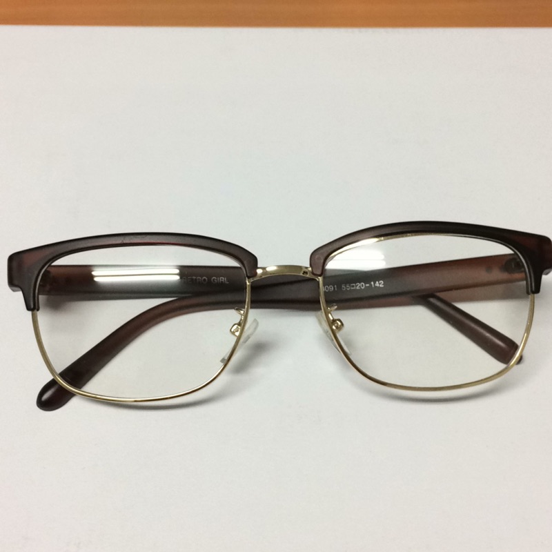 日本🇯🇵日本帶回 RETRO GIRL 復古造型金邊方框眼鏡